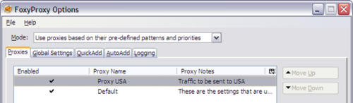 FoxyProxy interface