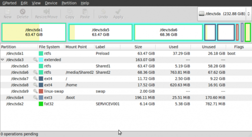 GParted Interface