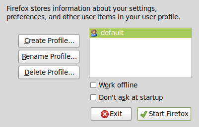 Firefox Profile Selection