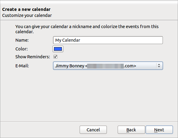 Thunderbird Choose Calendar Name