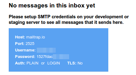 Mailtrap configuration