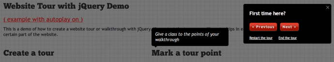 Website Tour with jQuery