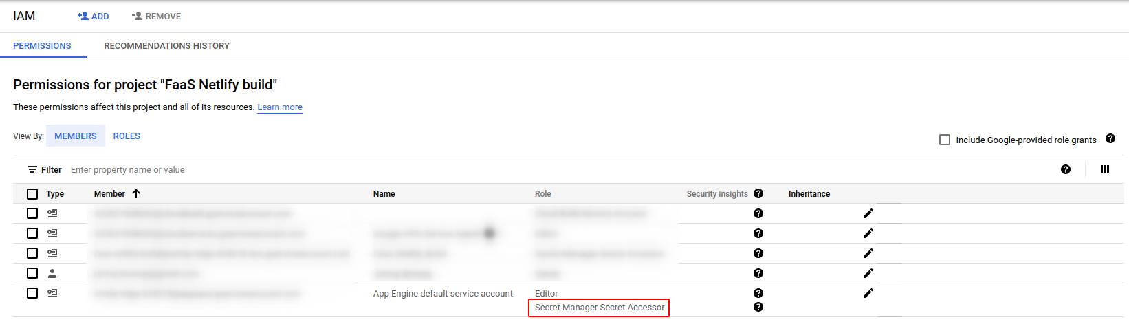 GCP IAM - Secret Manager Accessor role